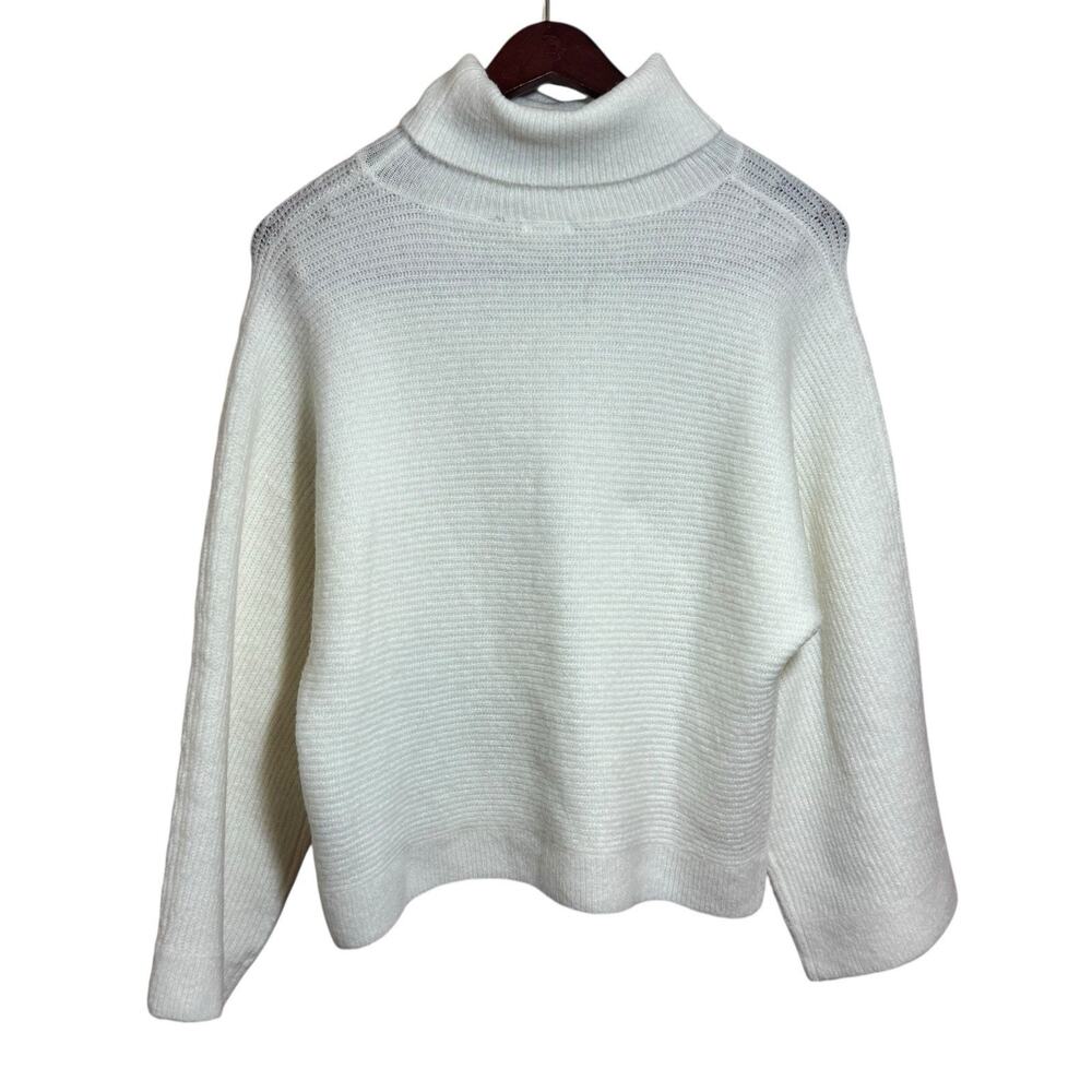 Minnie Rose Women’s Cuddle Ribbed Wool Blend Turtle Neck Sweater Size M Boho